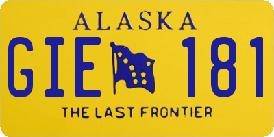 AK license plate GIE181