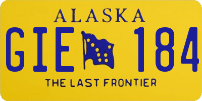 AK license plate GIE184