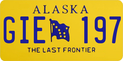 AK license plate GIE197