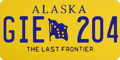 AK license plate GIE204