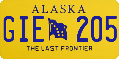 AK license plate GIE205