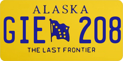 AK license plate GIE208