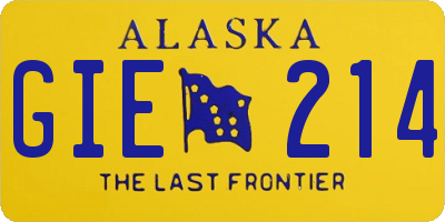 AK license plate GIE214