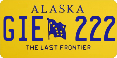 AK license plate GIE222