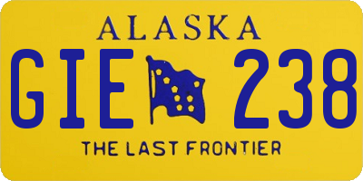 AK license plate GIE238