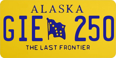 AK license plate GIE250