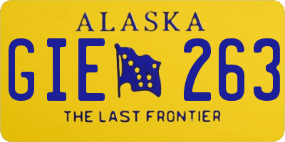 AK license plate GIE263