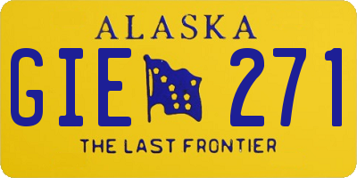 AK license plate GIE271