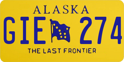 AK license plate GIE274