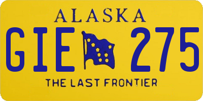 AK license plate GIE275