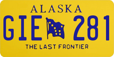AK license plate GIE281