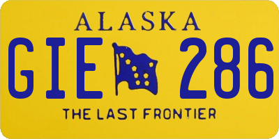 AK license plate GIE286