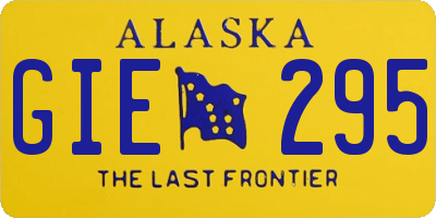 AK license plate GIE295