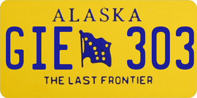 AK license plate GIE303