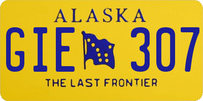 AK license plate GIE307