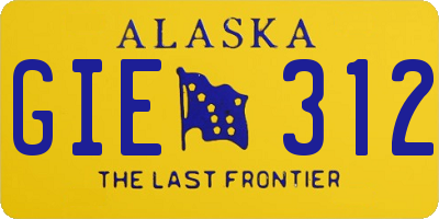 AK license plate GIE312