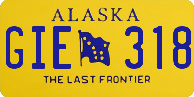 AK license plate GIE318