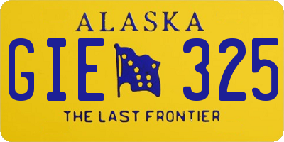 AK license plate GIE325