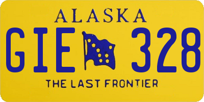 AK license plate GIE328