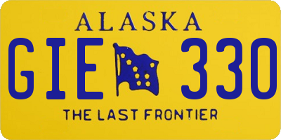 AK license plate GIE330