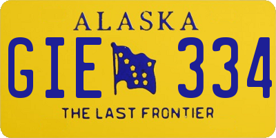 AK license plate GIE334