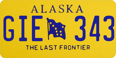 AK license plate GIE343