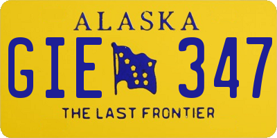 AK license plate GIE347