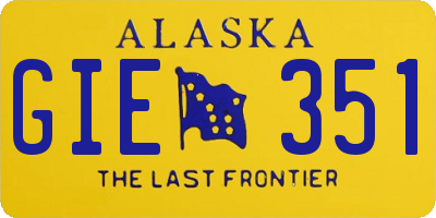 AK license plate GIE351