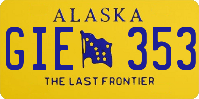 AK license plate GIE353