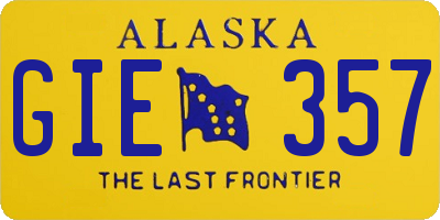 AK license plate GIE357