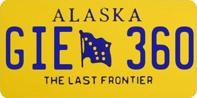 AK license plate GIE360