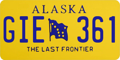 AK license plate GIE361