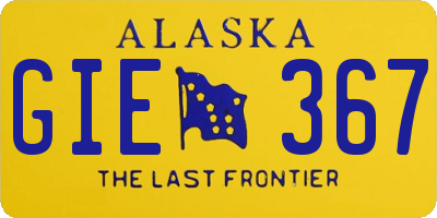 AK license plate GIE367