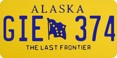 AK license plate GIE374