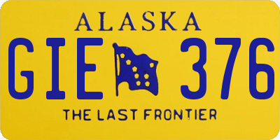 AK license plate GIE376