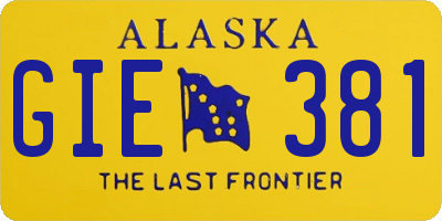 AK license plate GIE381