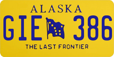 AK license plate GIE386