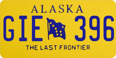 AK license plate GIE396