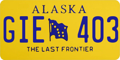 AK license plate GIE403