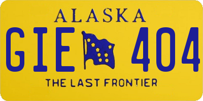 AK license plate GIE404