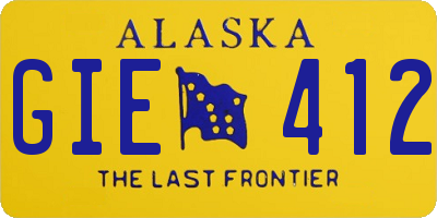 AK license plate GIE412