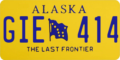 AK license plate GIE414