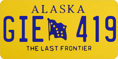 AK license plate GIE419