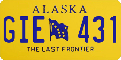 AK license plate GIE431