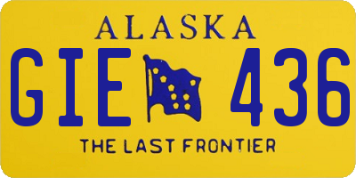 AK license plate GIE436