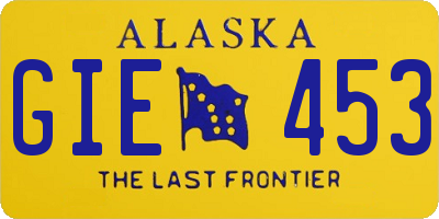 AK license plate GIE453