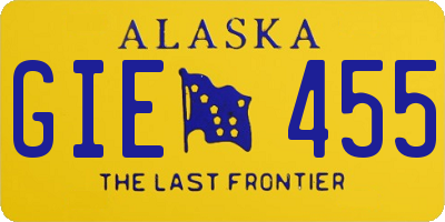 AK license plate GIE455