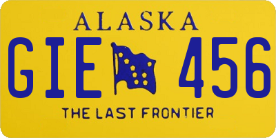AK license plate GIE456