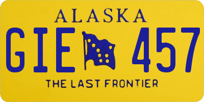 AK license plate GIE457