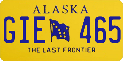AK license plate GIE465